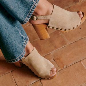 Sezane Dakota High Clogs, Mastic, size 39